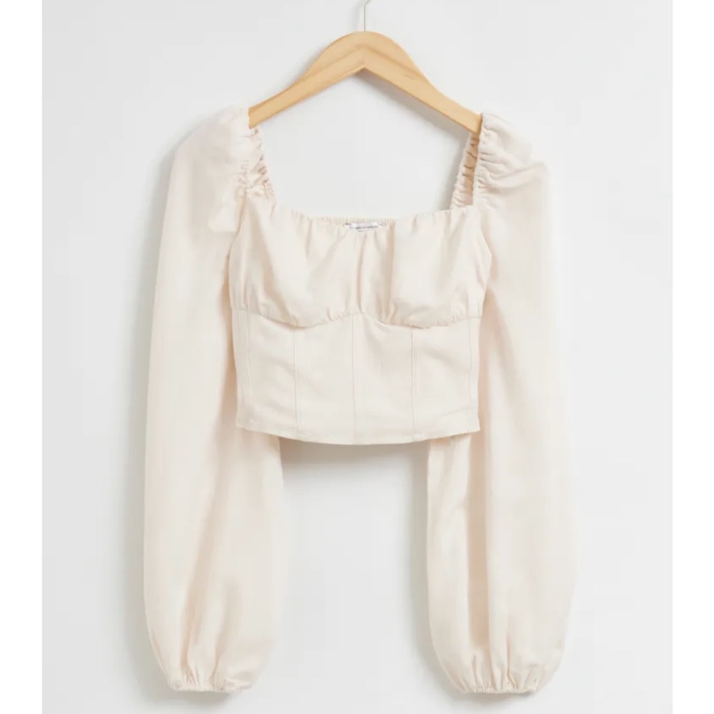 Fitted Smocked Back Corset Blouse